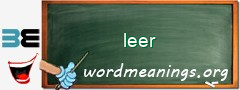 WordMeaning blackboard for leer